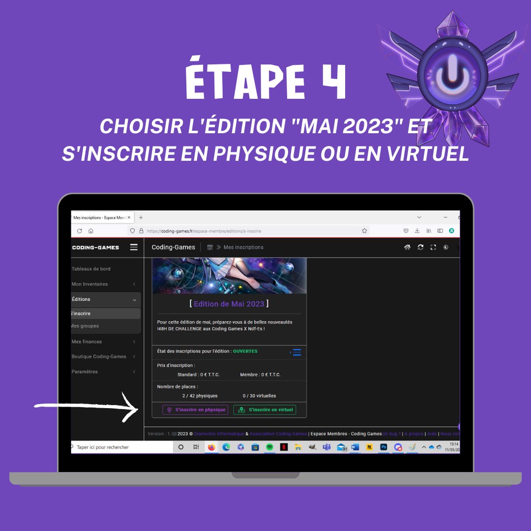 coding_games's tweet photo. Tu ne sais pas comment t’inscrire aux Coding Games X @ndf_es ? 🎮

💡 C’est simple, il te suffit de suivre 4 étapes !

Après inscription, il te ne reste plus qu’à t’armer de ta plus belle motivation pour cette prochaine édition 😜

#hackaton #metz #moselle #freyming #grandest https://t.co/GS5Zcf398U
