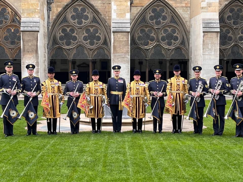 noteblower's tweet image. A busy weekend for The Fanfare Trumpeters of the Royal Air Force! 🎺#Coronation2023 #Trumpet #militarymusic #rafmusic #raf #fanfare @RAFMusic