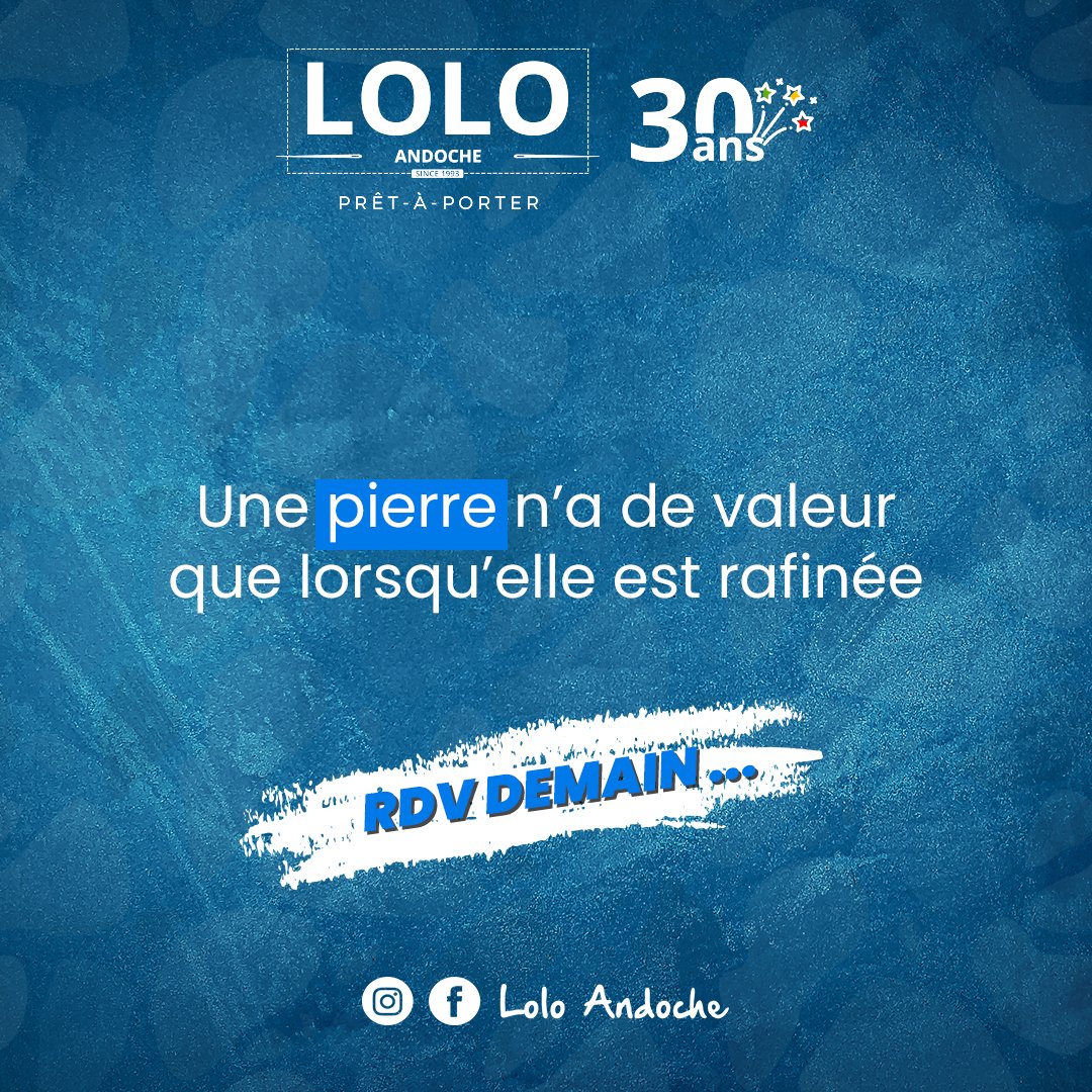 LoloAndoche's tweet photo. Une 🔹#PIERRE🔹 n'a de valeur que lorsqu'elle est raffinée...

➡️Rendez-vous demain🥰.
      Restez connecté...

#loloandoche #mode #nouvelle_collection https://t.co/6cUP5QJmcG