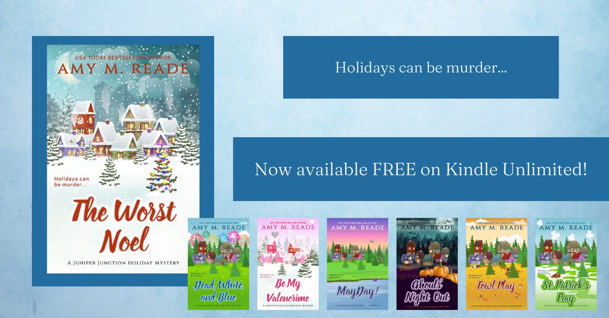 #KindleUnlimited All seven books in the Juniper Junction Cozy Holiday Mystery Series are now available in KU! Not in KU? The first two books will be FREE next week—stay tuned! amazon.com/dp/B07SV5593Q