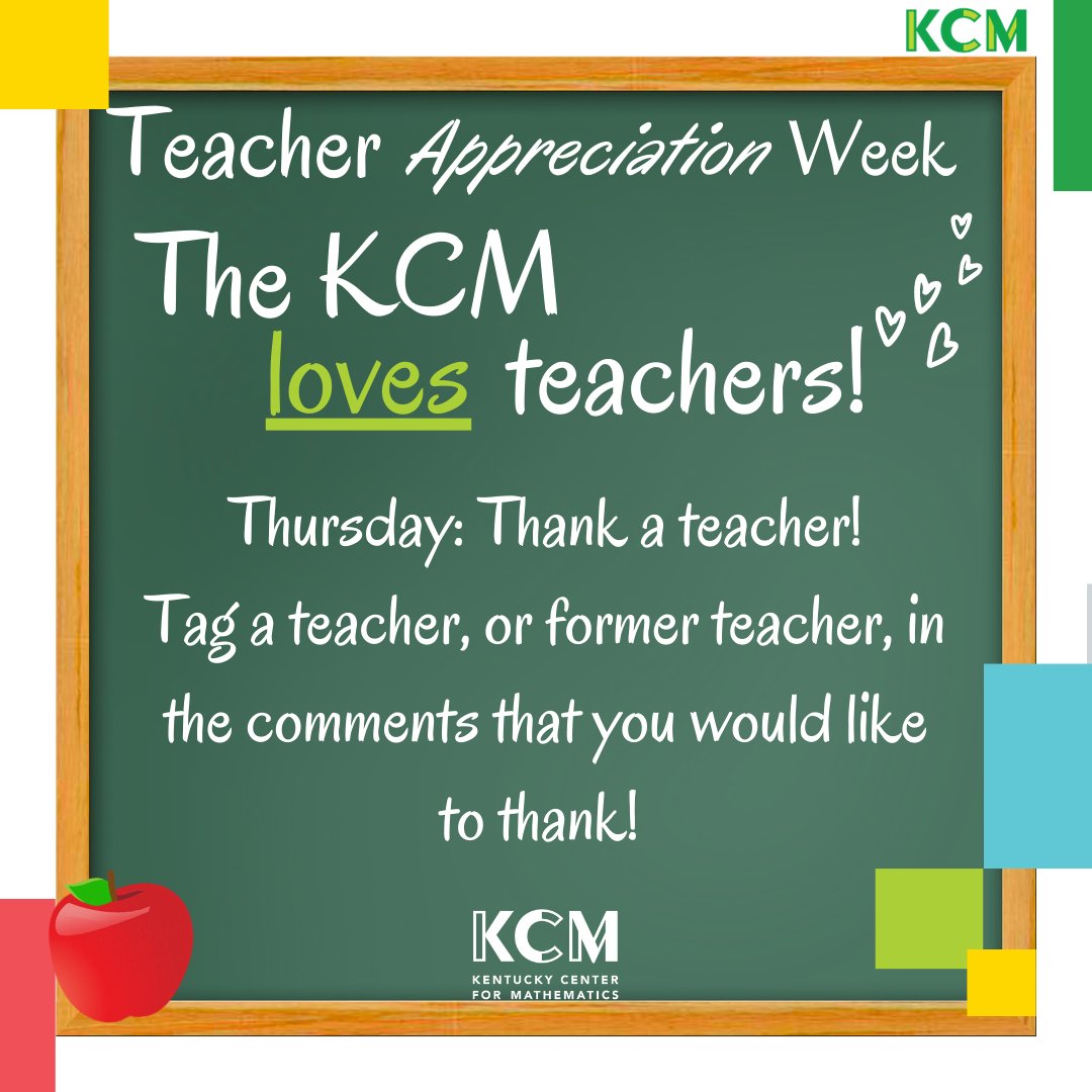 KyCenterforMath's tweet photo. Take a moment to thank all the incredible teachers who positively impact the lives of so many. They go above and beyond to inspire and guide us, and we are grateful for their hard work and dedication! Tag teachers in the comments who deserve a big THANK YOU!! #KCMThankATeacher https://t.co/lq7EOqZVWL