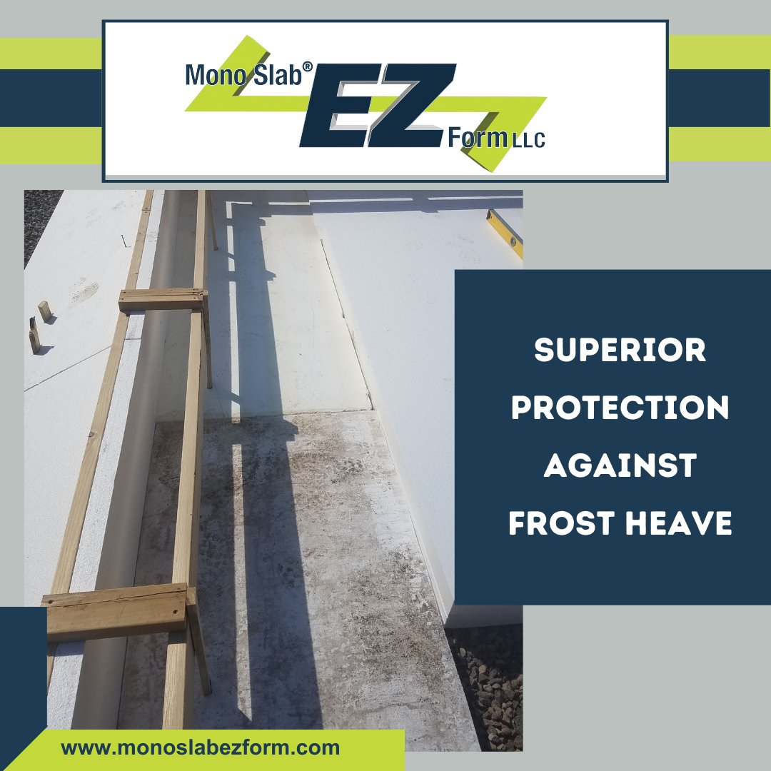 monoslabezform's tweet image. With its unique insulation design, Mono Slab® EZ Form provides superior protection against frost heave, minimizing the risk of costly repairs and structural damage. Save yourself time, labor and money, start building with Mono Slab® today!#monoslab #frostfree #foundationbuilding