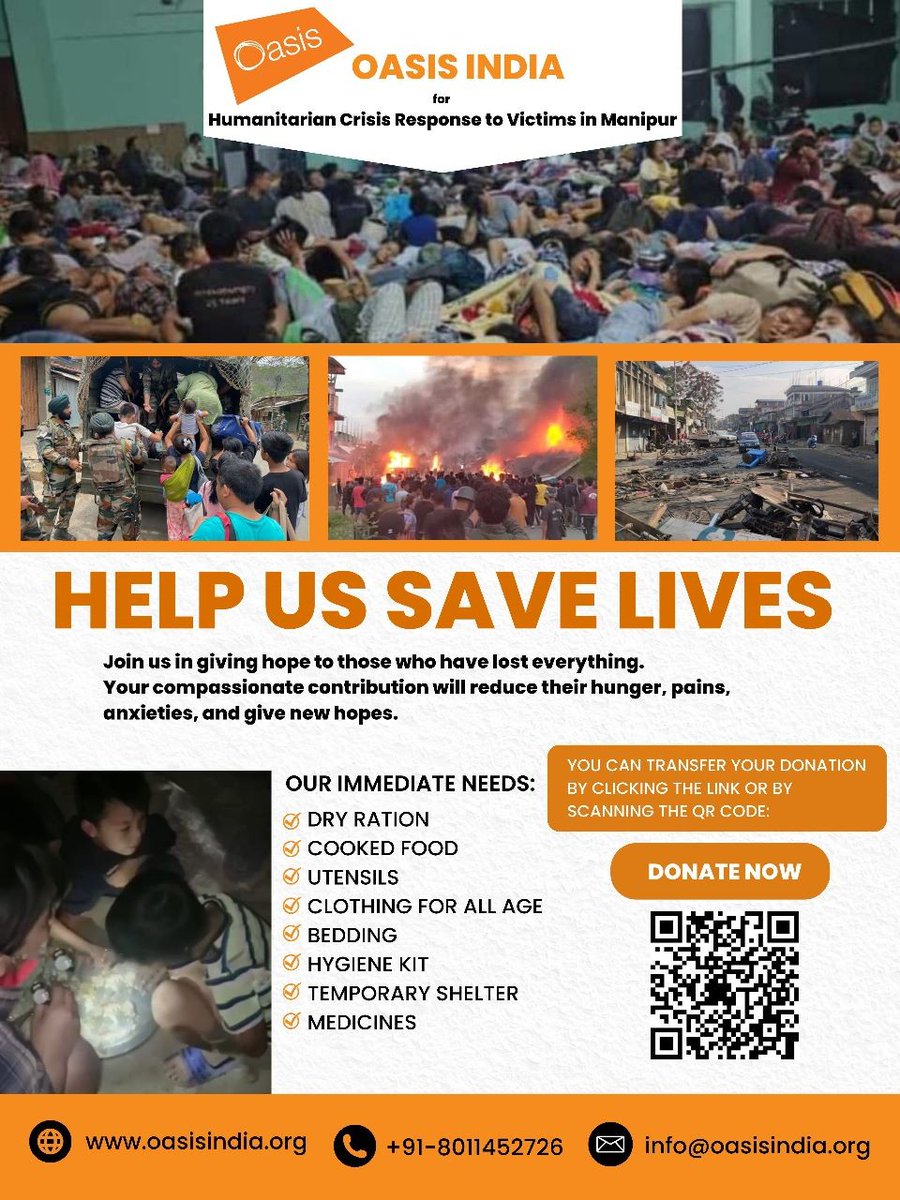 HadassaNem's tweet photo. My Dear Brother's #NGO @Oasisatindia - https://t.co/sQaxWAOoLV
has setup an appeal for help for the #Tribals in the Northeast - Please do what you can to help #Kuki #Mizo #Chin #KukiNation #KukiLivesMatter #OasisIndia
#SaveManipurKukis #SaveManipurTribals #HelpStrandedTribals https://t.co/YD7hAZeQSM