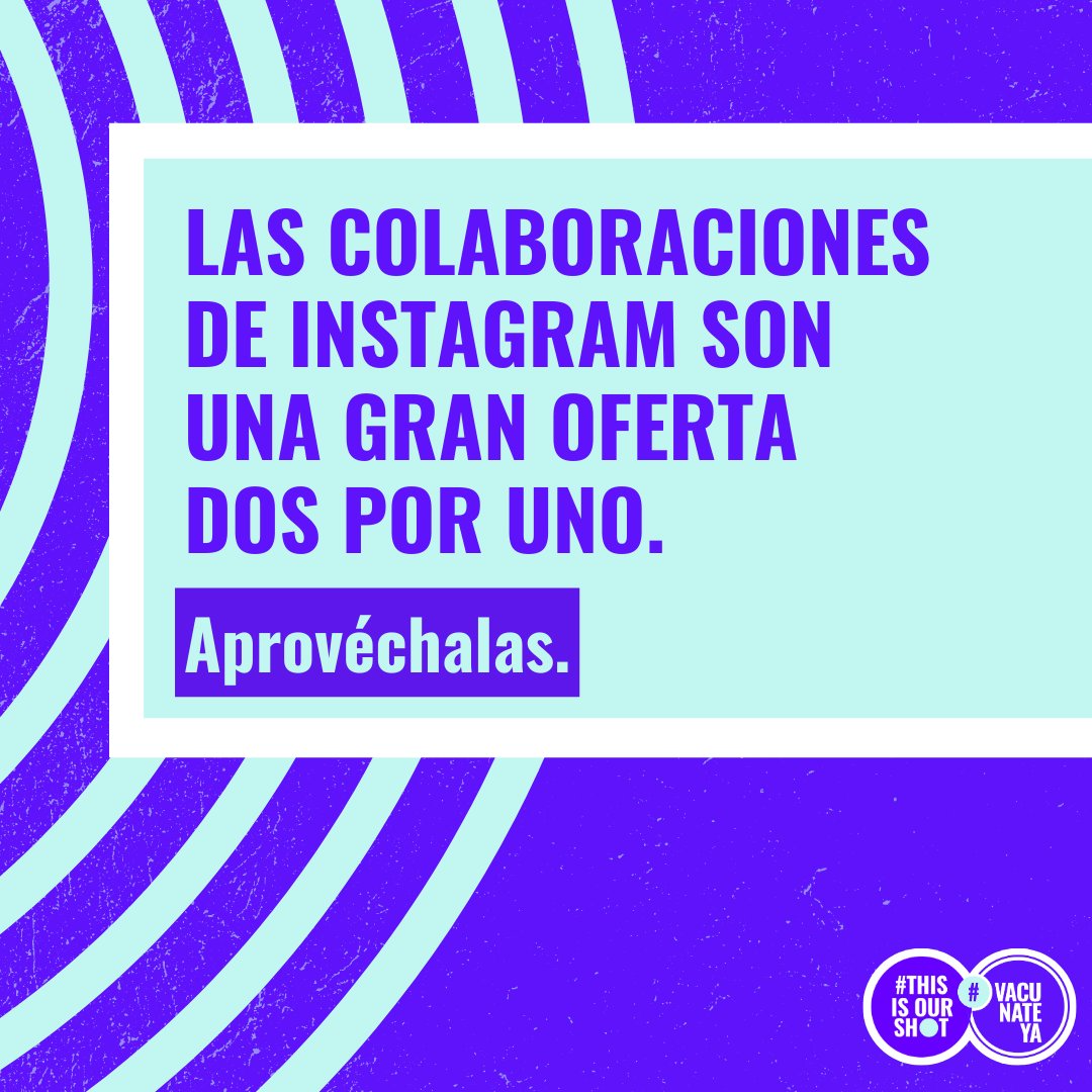 ¿Quieres incrementar tu número de seguidores e interactuar con tu audiencia existente? Intenta colaborar con otros profesionales de la salud utilizando la herramienta de “Collabs” de Facebook e Instagram.

Para más información, haz clic aquí. #ThisIsOurShot #VacunateYa