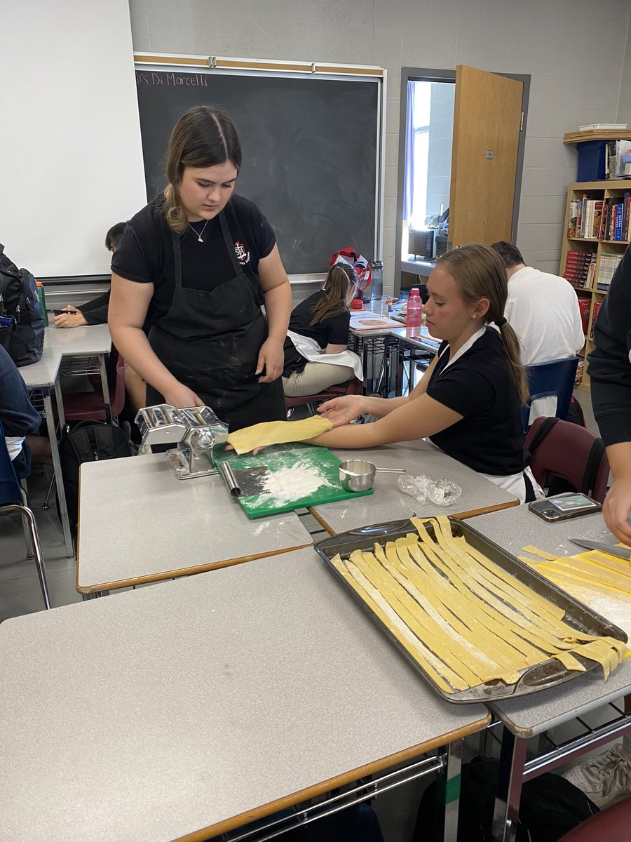 MsCpalmieri's tweet photo. Pasta making in HFC3M today ! @STAFlames https://t.co/D3f1d047Kp