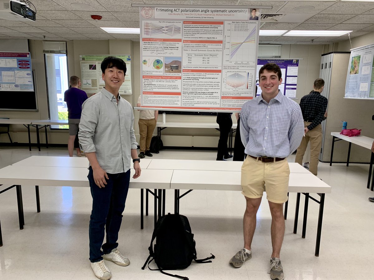 Colin and the other undergraduate students did a fabulous job presenting at the @CornellAstro Undergraduate Research Poster Forum this morning! Great work everyone!