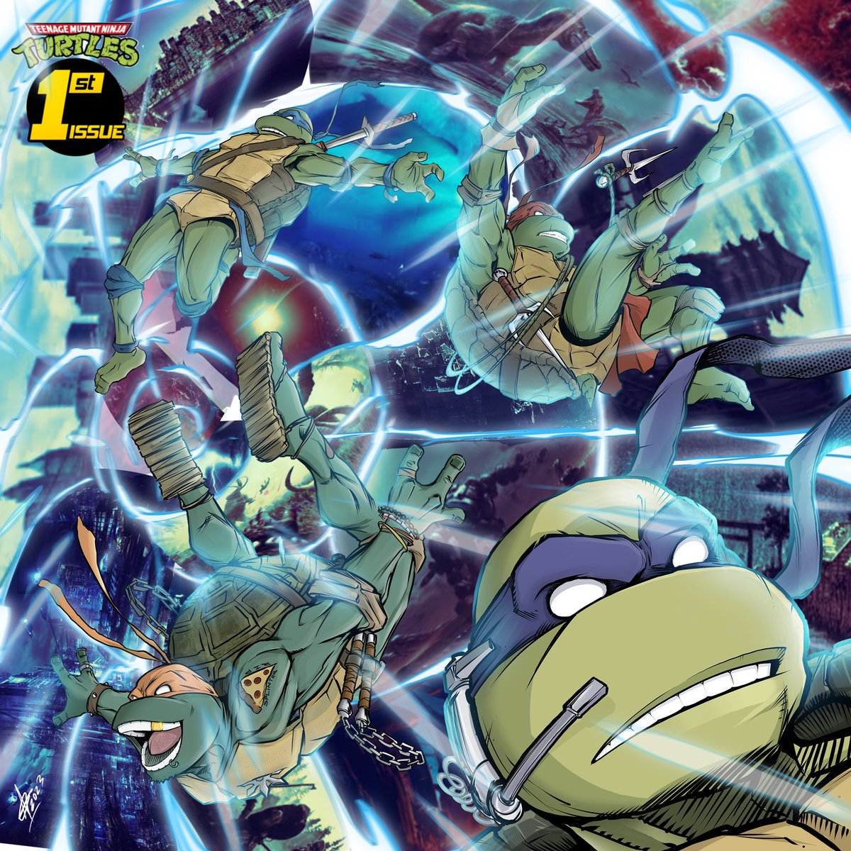 Ctrigger101's tweet image. TMNT Turtles through time commission #TMNT #teenagemutantNinjaturtles #digitalart #ComicArt #blkartist #90scartoons #procreateart #Procreate #DigitalArtist #freelancer