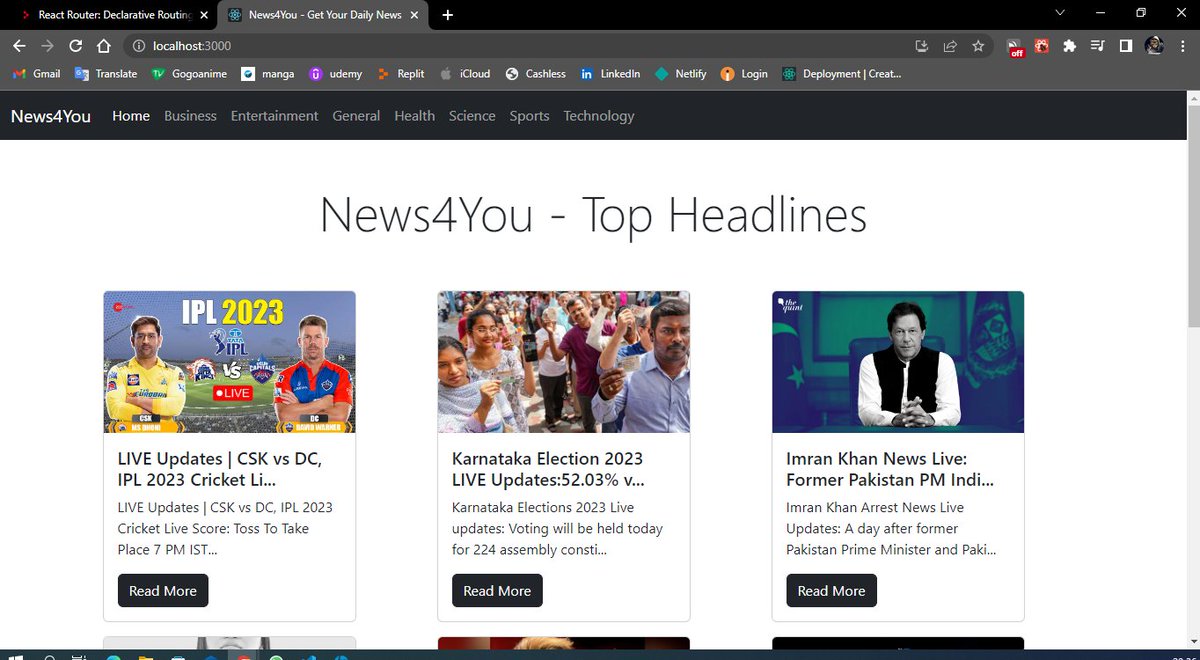 itush4r's tweet photo. #100DaysOfCode Day 15
Making an NewsApp using newsAPI.
This an class based project.
#React #reactjs https://t.co/6fB1tDhCy4