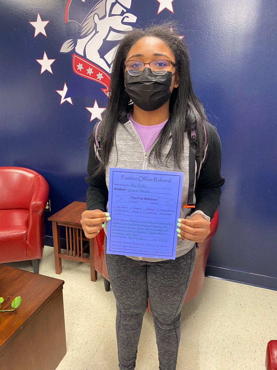 Congratulations to our outstanding students for being recognized with Positive Office Referrals!