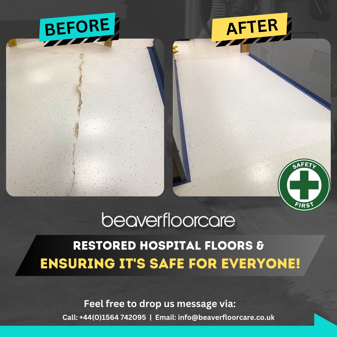 beaverfloorcare's tweet photo. 🌟Proud achievement! 🌟

🏥 We fixed a prominent #hospital 's vinyl floor crack in 2 nights. Filled, sanded, applied epoxy &amp; UV layers for a flawless finish. Teamwork at its best! 😉💪🏻

#BeaverFloorcare #Floorcare #FloorRestoration #FloorFixing #Vinyl  #drschutz #floorsafety https://t.co/myY2pYO5Oa