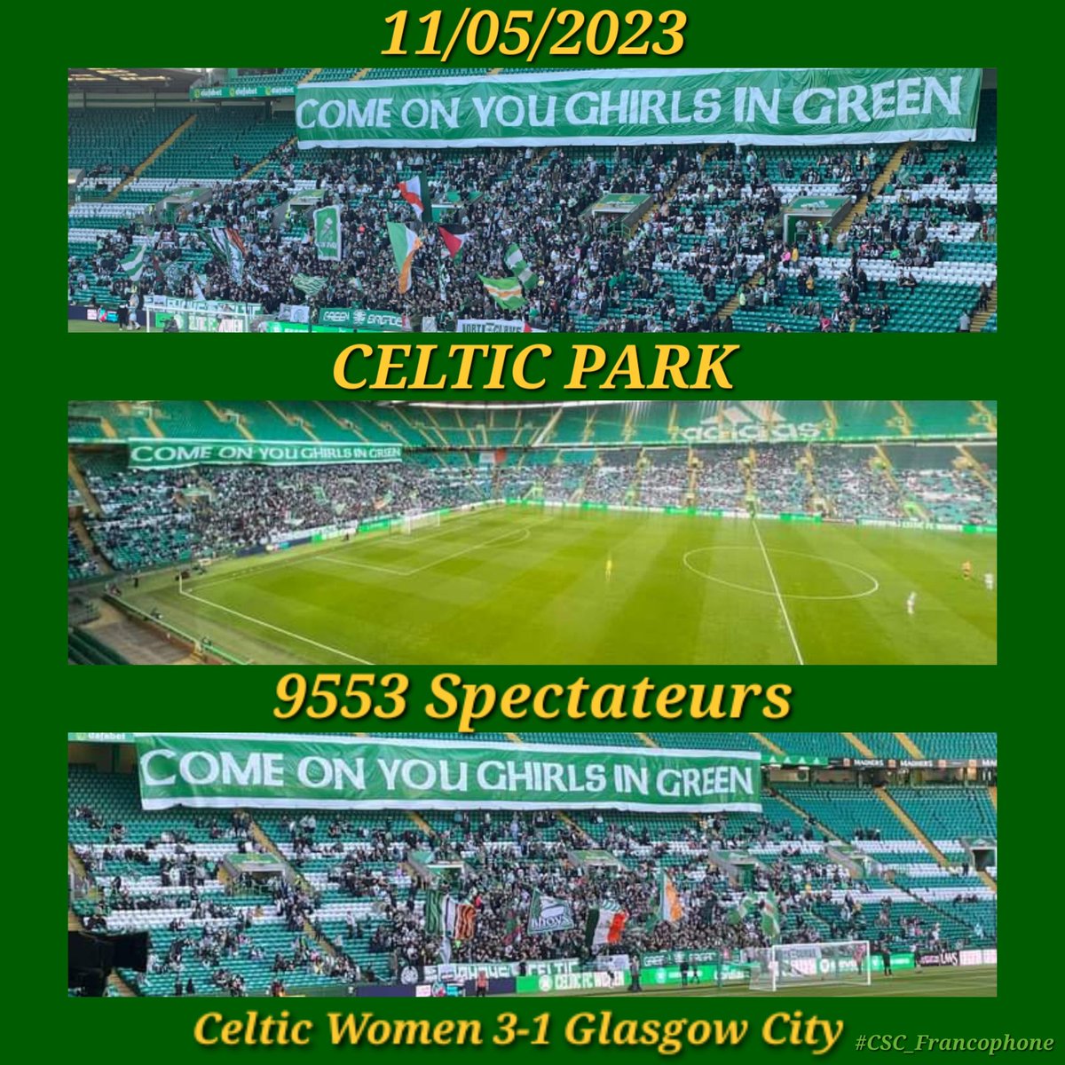 Victoire 3-1 des filles dans le match du haut de classement contre Glasgow City. 
Au-delà de la victoire, on va retenir le record de prés de 10 000 personnes à Celtic Park pour un match de championnat féminin écossais.👏🏼

#CELCIT #SWPL #COYGIG
🍀🇮🇪🍀🏴󠁧󠁢󠁳󠁣󠁴󠁿🍀