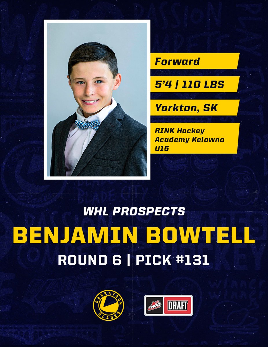 With the 131st overall pick, we're happy to welcome Yorkton, SK product Benjamin Bowtell! 👏