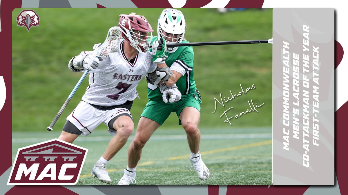 Nicholas Fanelli became the first 50-50 guy in MAC Commonwealth MLAX history. HIs 102-point season is a program record. Always willing to work, he finished second on the team with 20 caused turnovers. #FlyWithUs