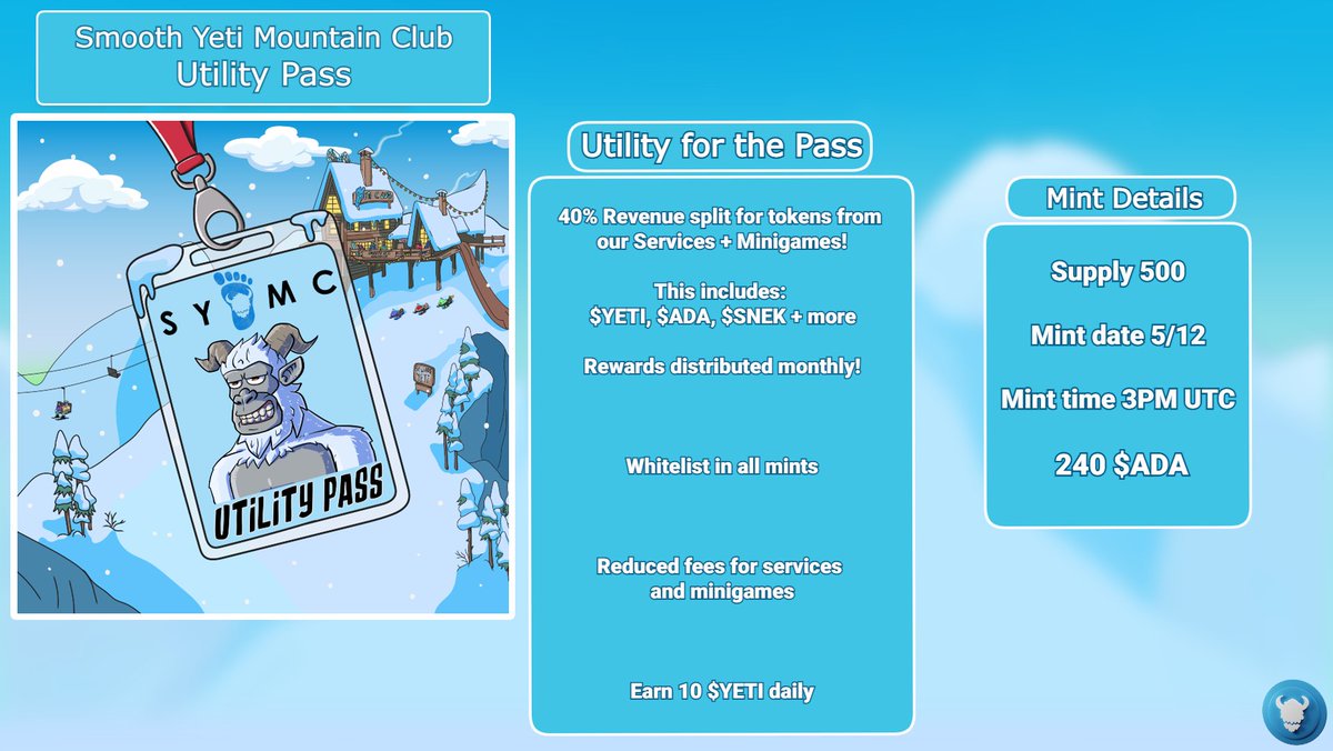 SmoothYetis's tweet photo. 👋ONE
👋MORE 
👋DAY

🔥Massive Utility is coming
✅Only 500 Passes
🔹$84 each (240 ADA)
💯5 Pass holders will be airdropped between 10,000 and 75,000 $YETI as a thank you to our community. (full details in Discord) https://t.co/TphRpRpDtH
