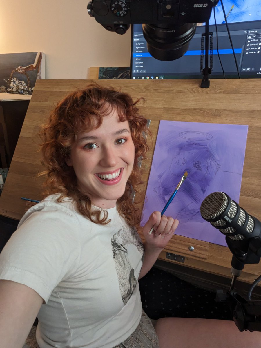 Secret_Daydream's tweet photo. All set up and ready to paint! Come join me on https://t.co/Rdlb8IXQz8 live now! https://t.co/riQyORbyiT