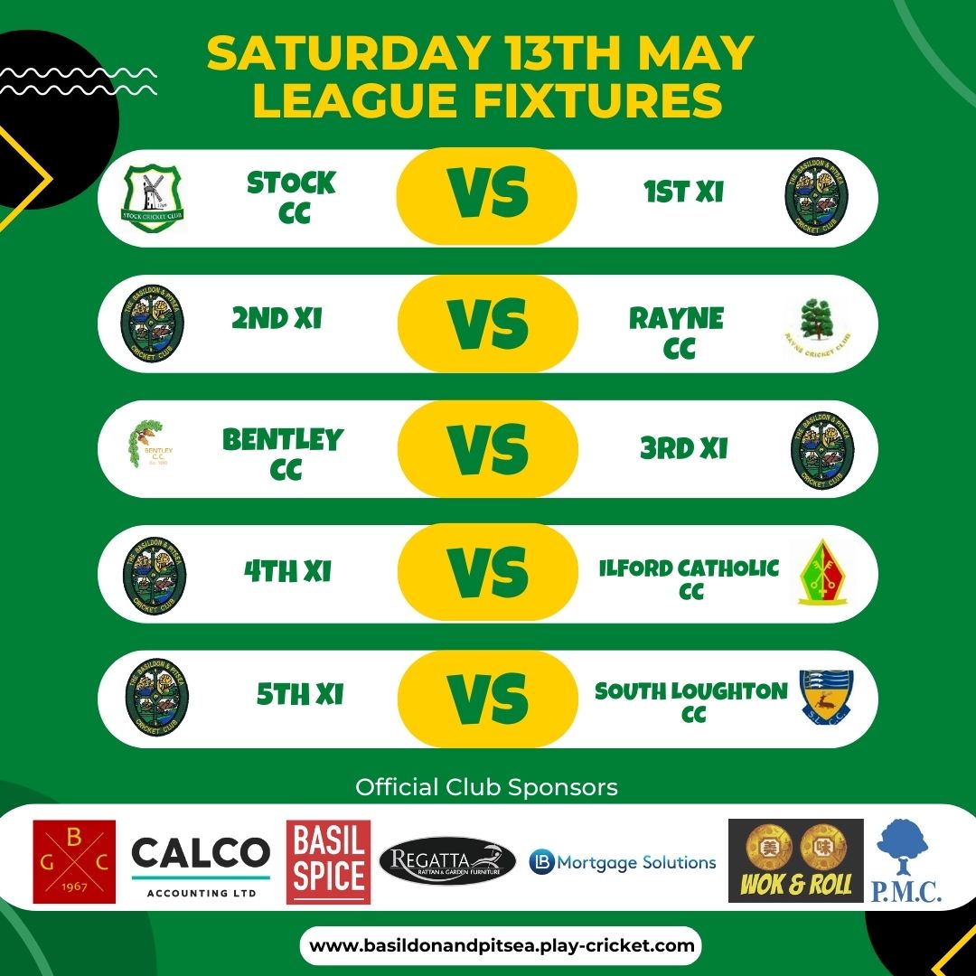 BandPCC's tweet photo. #FridayFixtures 🏏
Adult fixtures - game week 2
#upthebas #upthepitsea #cricket #basildon #essex #bpcc https://t.co/7CmZk0rsVF
