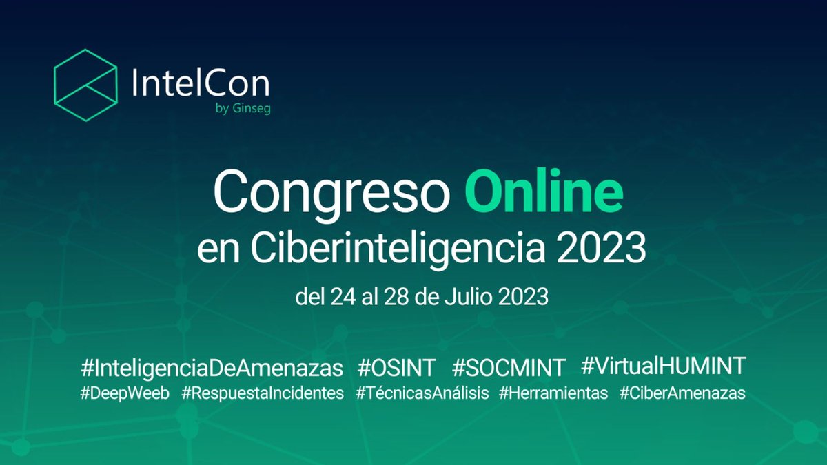 gIntelSeg's tweet image. No te pierdas este julio nuestro Congreso Online de Ciberinteligencia.

¿Necesitas más información?⬇

🌐 formacion.ginseg.com 

#congreso #ciberinteligencia #ciberseguridad
formacion.ginseg.com
Ginseg Ciberinteligencia
Ginseg Ciberinteligencia
