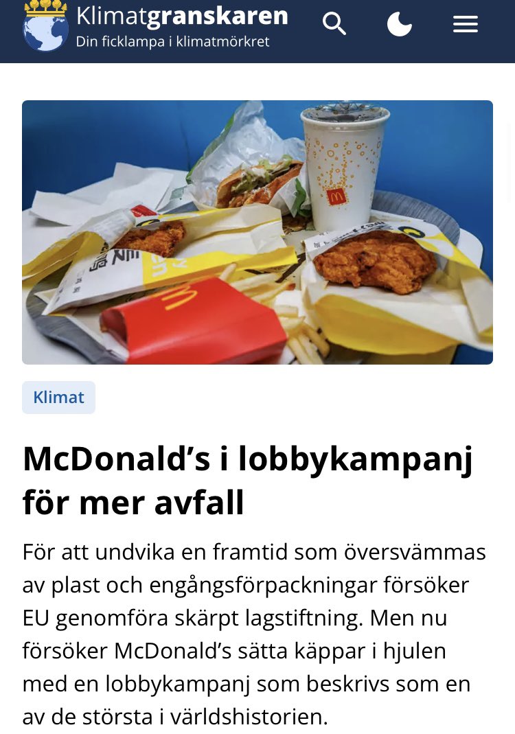 McDonalds: plocka upp ditt skräp!

Också McDonalds: storsatsar på lobbykampanj för att få fortsätta skräpa ner.