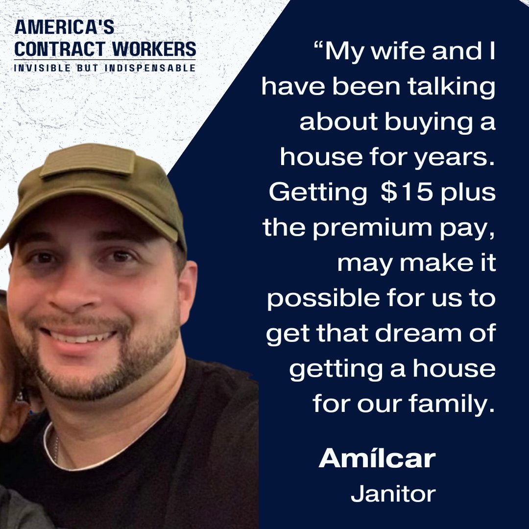 UScontractWs's tweet image. Meet Estrella, union member, janitor and National guard service member. Estrella is very proud of his essential work serving fellow service members and veterans at the VA outpatient clinic in Mayagüez, PR. 
#essentialworkers #essentialworkersmatter #contractworkers