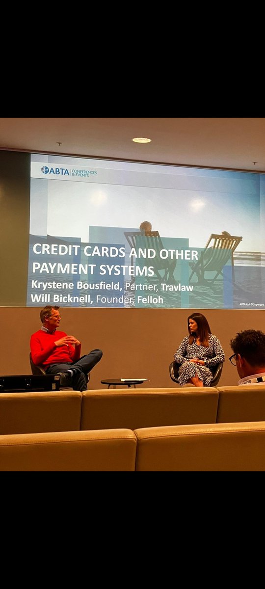 I need to have a word with my face 🤦‍♀️ cos despite how it looks, I had a fabulous time today chatting with <a href="/WilliamBicknell/">William Bicknell</a> at the <a href="/ABTAtravel/">ABTA</a> 25th anniversary travel law seminar.

We chatted all things payments, and will be continuimg our discussions online, next week!

#travel