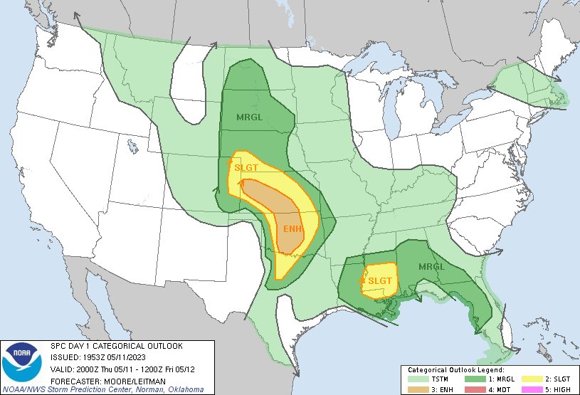 NWS Storm Prediction Center on Twitter "255pm CDT SPC Day1 Outlook