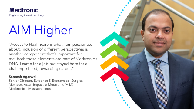 It's inspiring to work with extraordinary Medtronic leaders like Santosh, whose contributions are being celebrated throughout Asian Pacific American Heritage Month. Join the team that powers the extraordinary. #AAPI #AIMHigher #MedtronicEmployee bit.ly/3LOxo9K