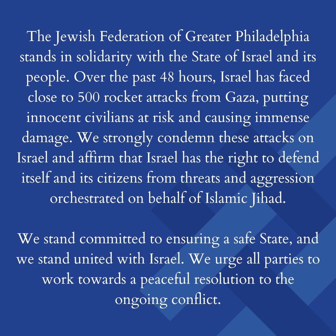 We stand in solidarity with the State of Israel and its people during these recent attacks. May peace and safety be restored to Israel and the region as a whole.

Join our virtual briefing with Colonel (Ret.) Grisha Yakubovich this Monday at 1:00 p.m.:  bit.ly/41zwy6B