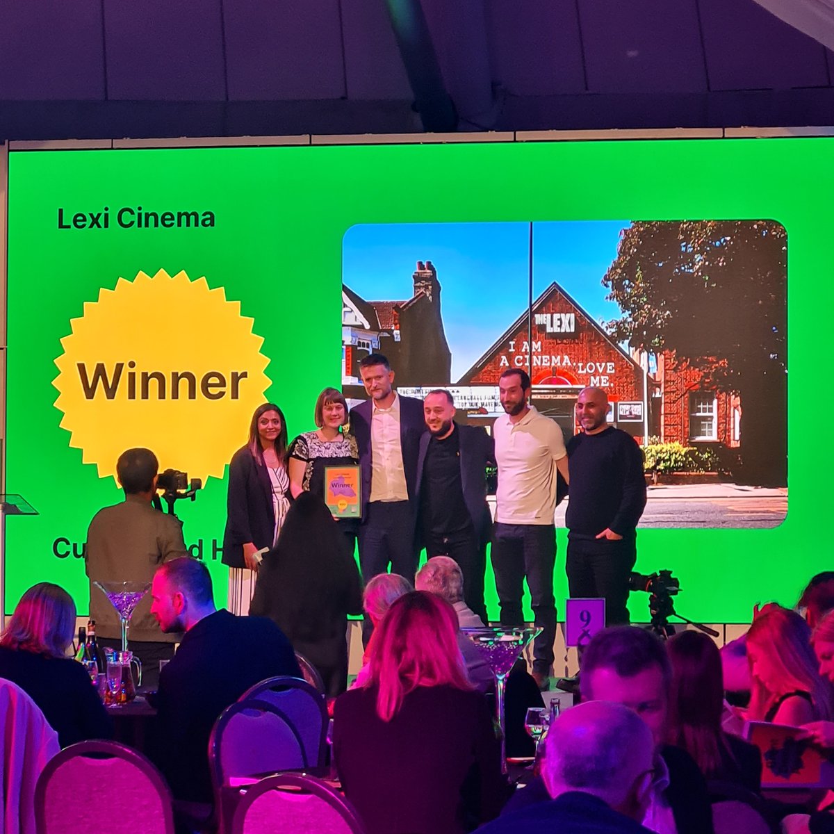 Brent_Council's tweet photo. The award for Best Culture &amp; Heritage Project goes to...

Lexi Cinema in Kensal Rise 🏆

#BrentDesignAwards #BDA23 https://t.co/IuWnz5FoOv