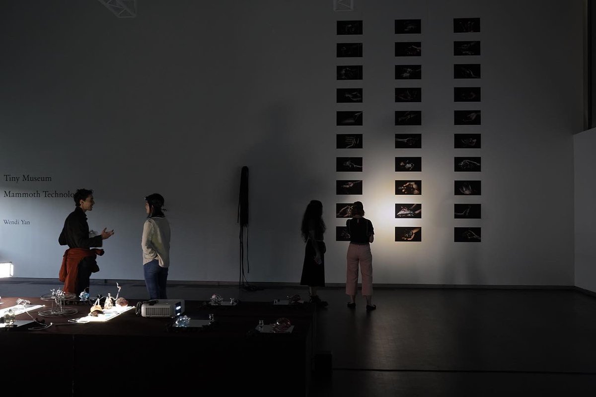 My first solo show “A Tiny Museum of Mammoth Technologies” opened in Princeton two nights ago! 

It deals with the construction of historicity and technological narratives &amp; includes an 8 min animation film, oil paintings, (glass) sculptures &amp; AI prints!