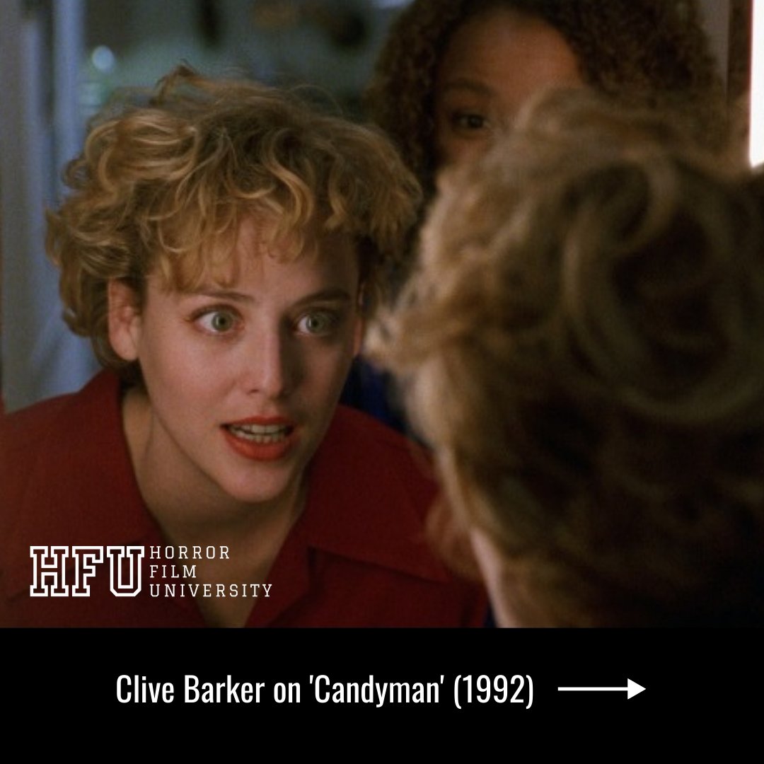 HorrorFilmU's tweet photo. "Candyman" built a sense of dread and anticipation by blurring the line between myth and reality. Executive producer Clive Barker knew how to make horror fans question what they were seeing. 🐝 #Candyman #CliveBarker #HorrorMovies #MythAndReality #ClassicHorror #ScaryMovies https://t.co/GxDN8cc1mv