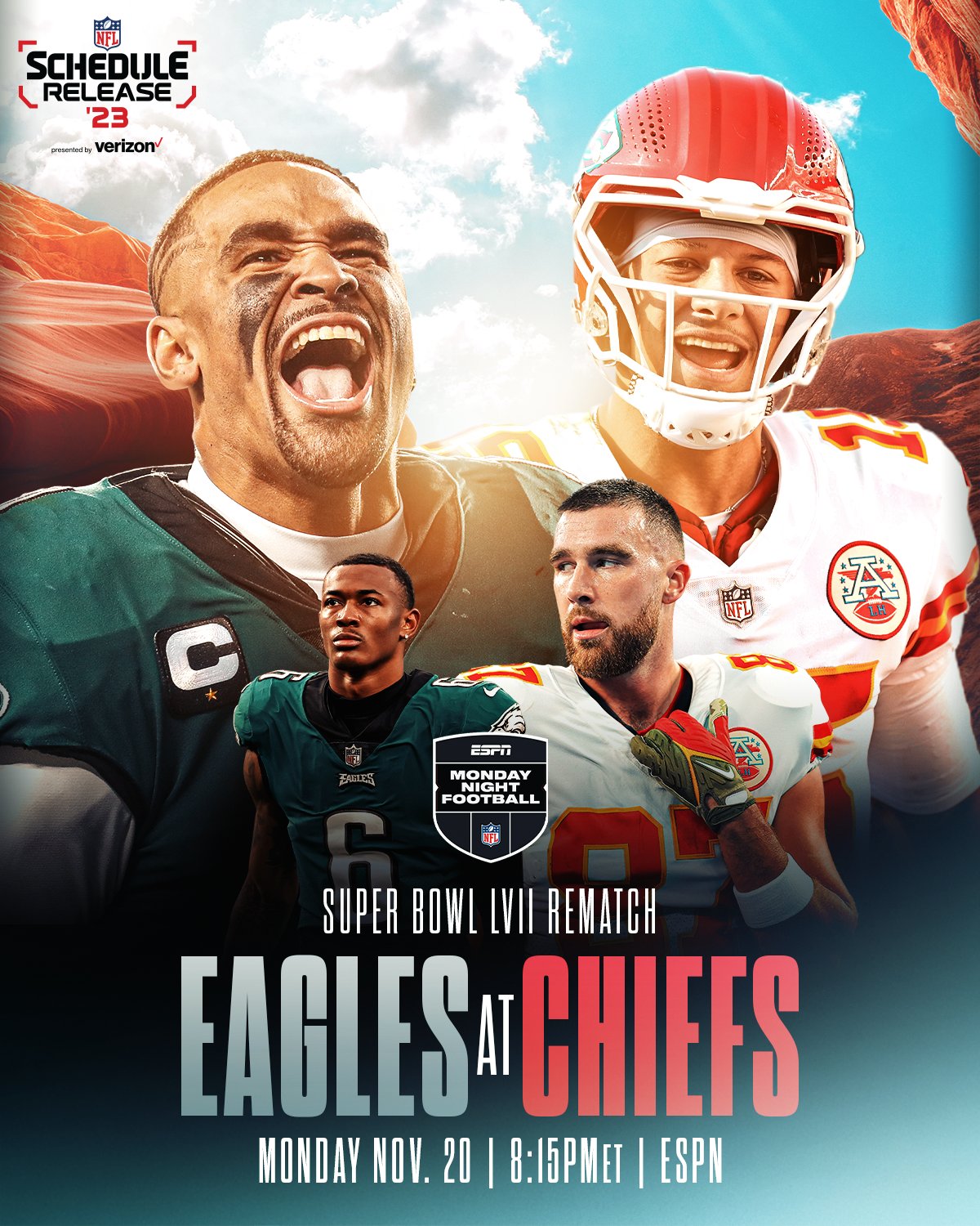 Monday, Nov. 20: Eagles vs. Chiefs in Super Bowl LVII Rematch on 'Monday  Night Football