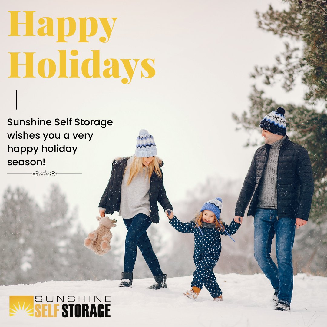 StorageSunshine's tweet image. The Sunshine team wishes you happy winter holidays! 💛

#Christmas #ChristmasEve #NocheBuena #Hanukkah #Chanukah #Holiday #Holidays #Sunshine #Blog #SelfStorage #SunshineSelfStorage #Storage #StorageWars #StorageBlog #Moving