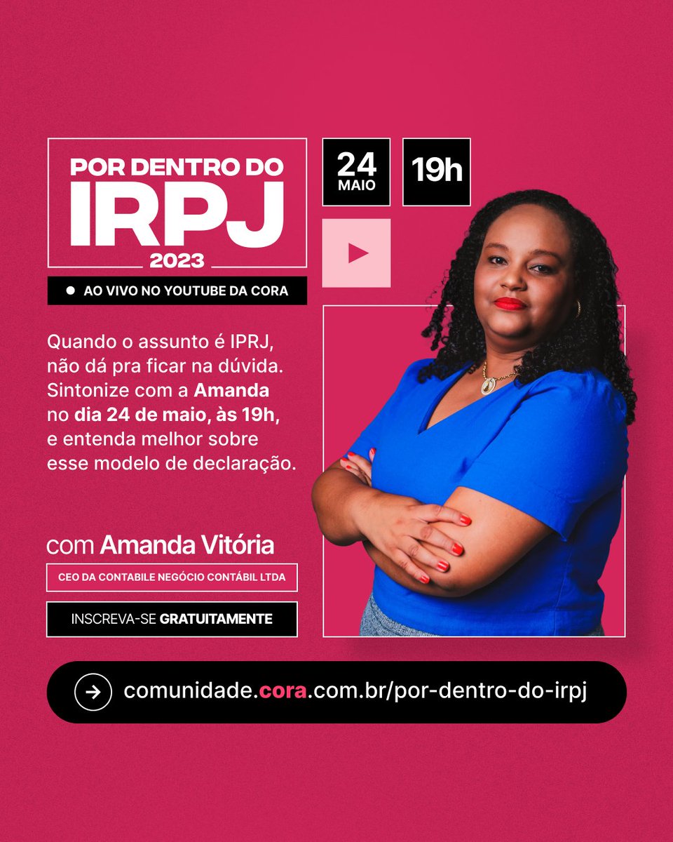 🔴 É MEI e está perdido na sua declaração do IRPJ 2023? A gente te ajuda a se achar!

Preparamos uma live pra você no dia 24, às 19h, com a Amanda, que vai tirar dúvidas sobre MEI no IRPJ e sobre o Simples Nacional.

Garanta a sua vaga 👉 s.cora.com.br/live-irpj-maio…

#SejaCora #IRPJ