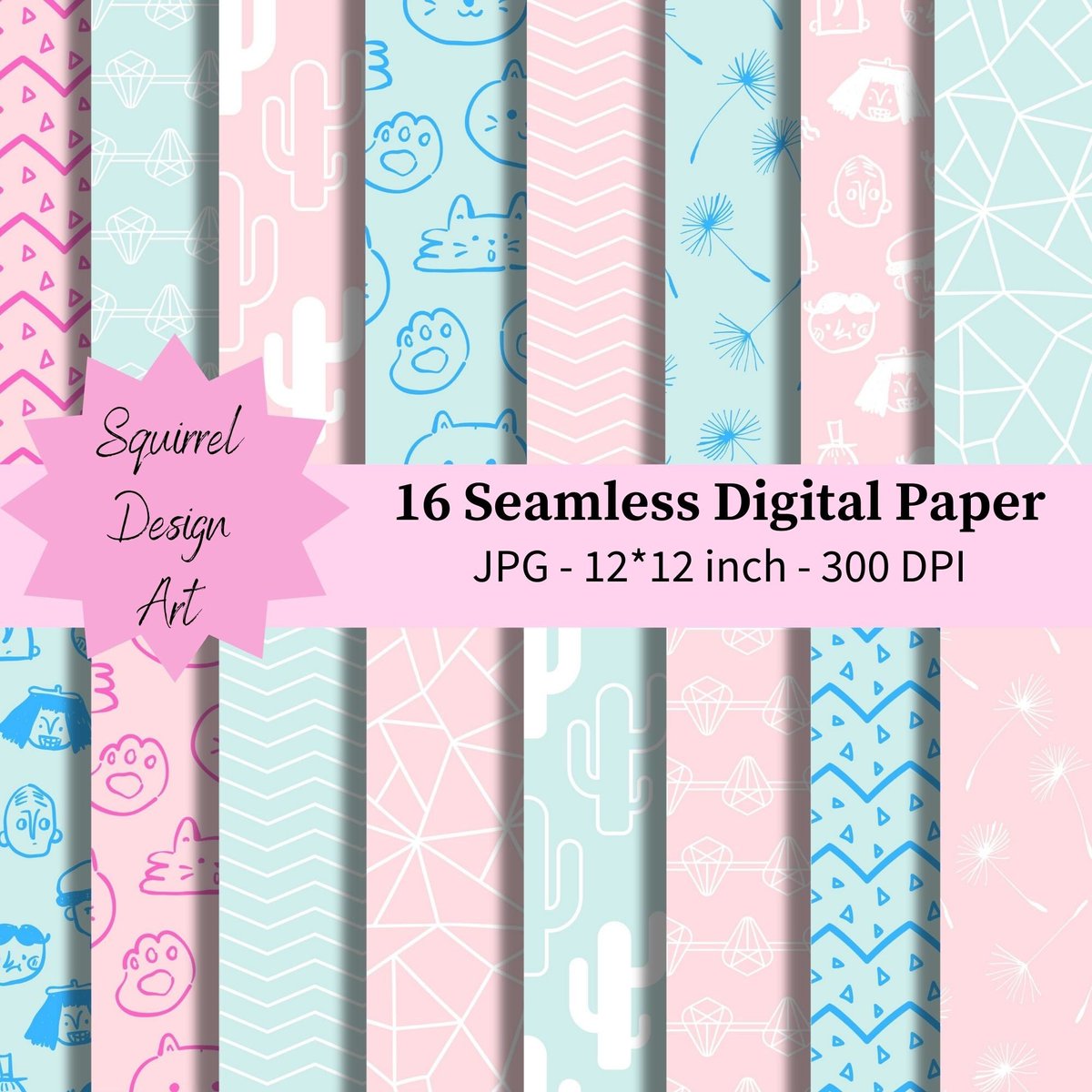 squirrelartetsy's tweet image. Excited to share this item from my #etsy shop: Pink and blue seamless digital papers, mixed pattern pink digital paper, blue digital paper, pattern pink background, scrapbooking #cardmakingstationery #pinkpattern #bluepattern #mixedpattern #abstract etsy.me/3pBlMPX