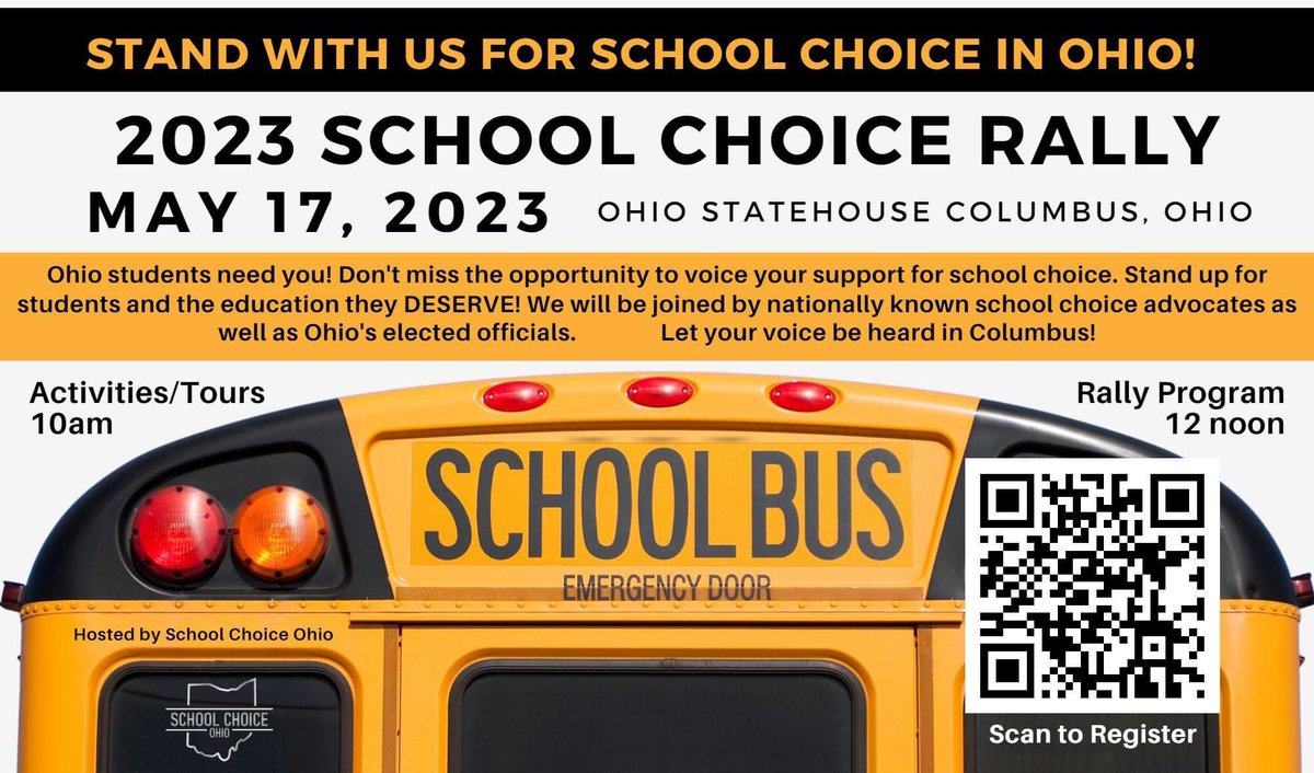 troymc94's tweet photo. Please join us at the Ohio Statehouse next Wednesday, May 17 at noon for Ohio's largest rally ever in support of #BackpackBill for every student in Ohio. This is a critical moment as lawmakers are debating the issue right now in the General Assembly. Groups or individuals! https://t.co/KGYTw5x97a