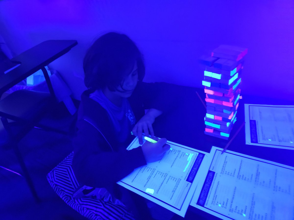 Beachteachrpeat's tweet photo. What time is it? GLOWtime!! No better way to prep for the upcoming state test. We had reading review task cards with glow bowling and ping pong toss, grammar jenga, vocabulary kerplunk, idiom go fish, and match tac toe. Best day ever!
@IvyHawnSuhr @PrycelessAP https://t.co/eQ9hrn55G1