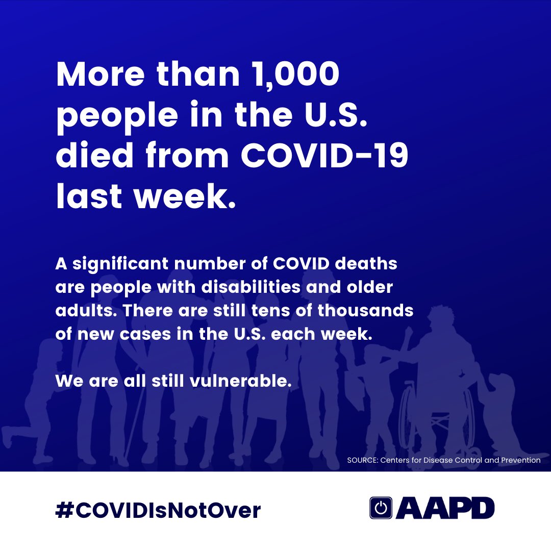 The Public Health Emergency is ending, but COVID remains an emergency for disabled people. We need the government to maintain COVID vaccine requirements and ensure communities can access masks, testing, vaccines, and treatments. #COVIDIsNotOver #PHE aapd.com/aapd-calls-for…