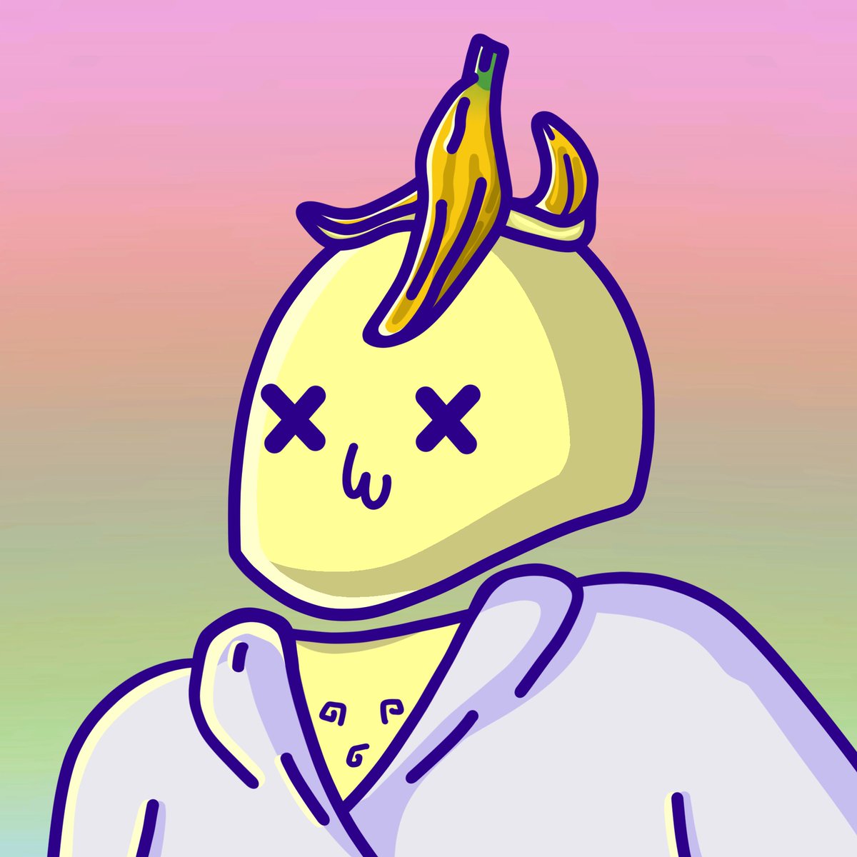 The Vloaters collection by <a href="/MamboMakers/">MamboMakers</a> is filled with food themed traits like this banana boy 🍌😋

Thanks to <a href="/LoveCrypto15/">Tigresa.mambo 🔺</a> we'll be giving away a vloater in our discord tomorrow by 5pm UTC 👀😃

Be there: discord.gg/PzVEvpZ2y7

#AVAX @ArtOnAvax 🎨