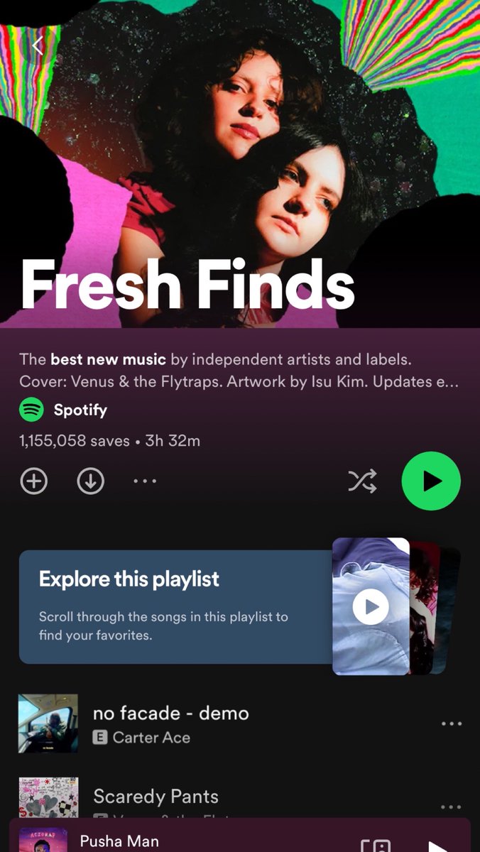 CarterAceMusic's tweet photo. Also just landed on fresh finds man. Not a single listen or share goes unappreciated thank you guys sm. 

I was gonna keep going regardless but moments like these remind me that I’m going in the right direction https://t.co/ChroedlClD