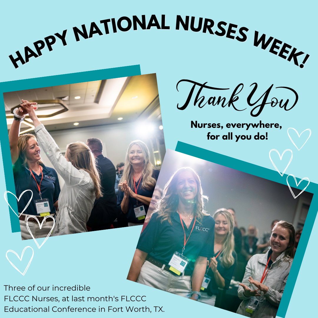 Honest_Medicine's tweet photo. It's National Nurses Week! This week, and every week, we celebrate you. Thank you, thank you, for all you do! Love, Team FLCCC
#NationalNursesWeek #NursesWeek #FLCCC #NursesForFLCCC #PuttingPatientsFirst https://t.co/0L1mZRip9P