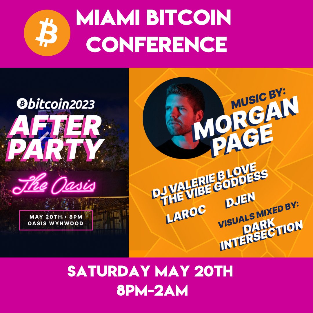 djvalerieblove's tweet photo. Join us on the dancefloor ! Grab tickets and VIP tables 
https://t.co/3tmx38WcfT 

@djen.io
@tomlaroc
@darkintersection
@morganpage
@oasiswynwood
@thebitcoinconf
@Bitcoinmagazine

#bitcoin
#miami
#djlife https://t.co/tcvM8FjP0Q