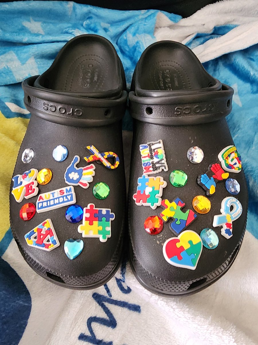 I love the jibbitz on my black, platform crocs.

#actuallyautistic #autistic #autism #autismacceptance #autismawareness #crocs