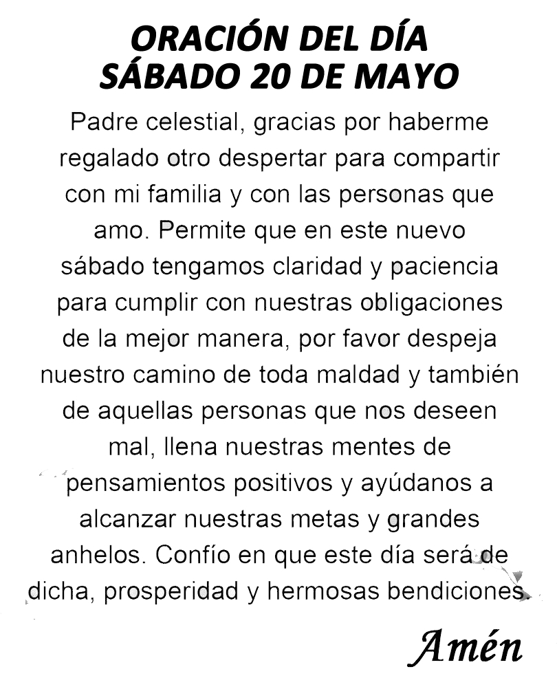 MiOracionDiaria's tweet photo. Oración del día sábado 20 de mayo de 2023. https://t.co/03GjD3xOHZ