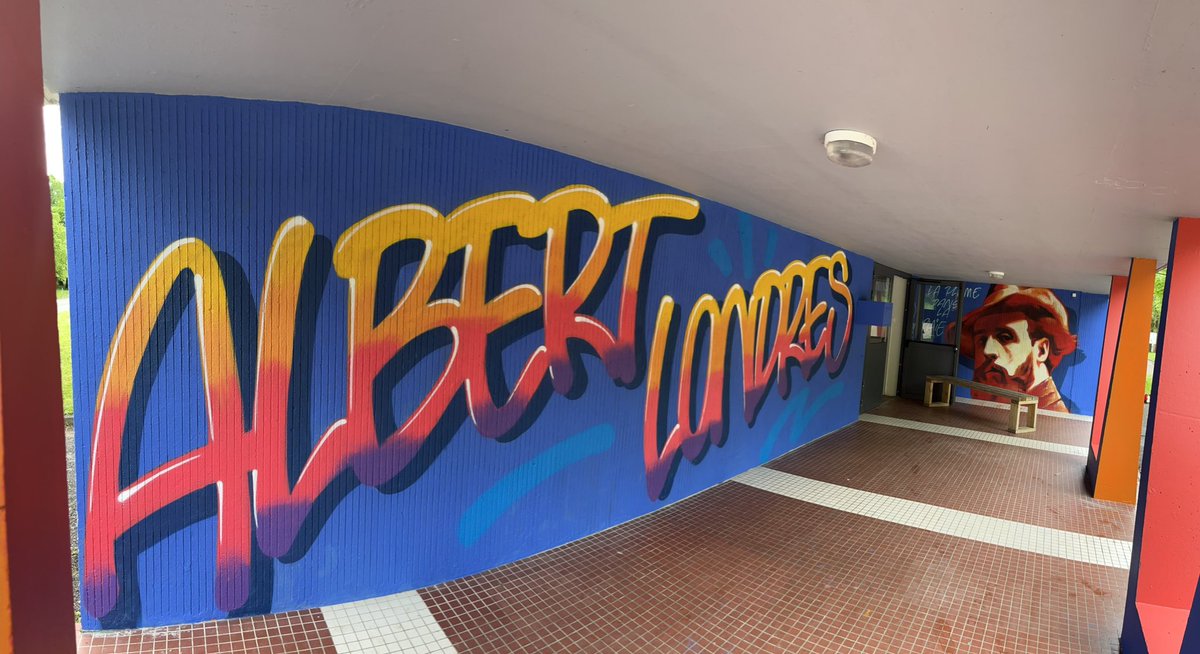 Une journée ordinaire aux lycées Albert Londres : inauguration de la fresque du gymnase réalisée par nos élèves et « Repy one »#projet#créativité