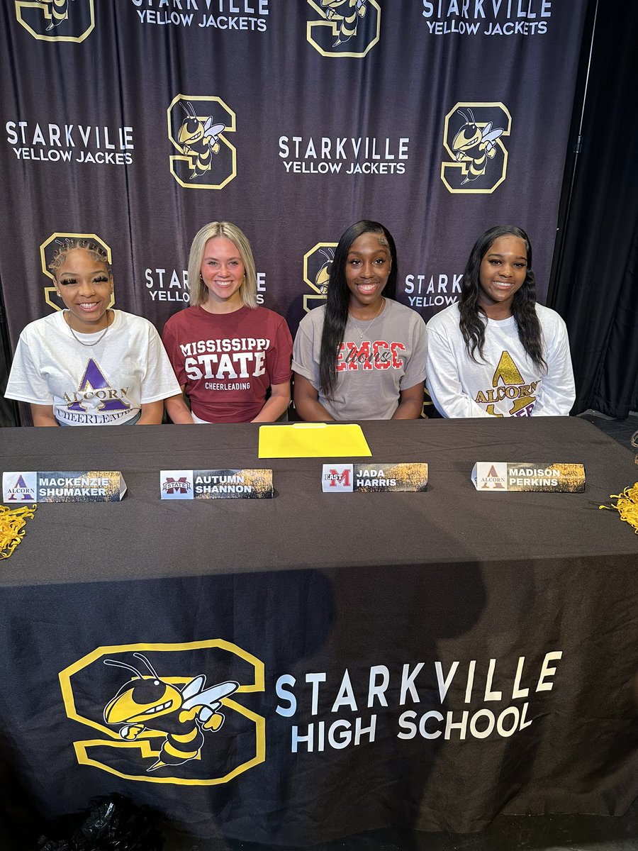 Four SHS Varsity Cheerleaders sign to further their academic and athletic careers.