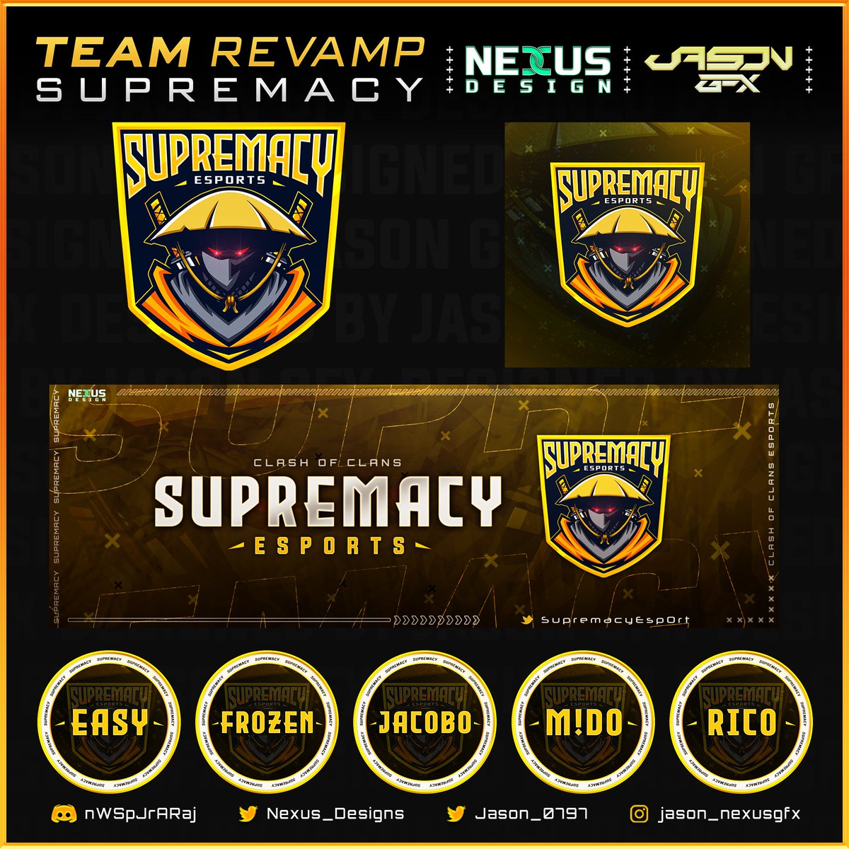 Nexus Design (@nexus_designs) on Twitter photo 😍┋Team Revamp for Supremacy Esports
🎨┋Designed by <a href="/Jason_0797/">Jason | Gfx</a>
💎┋Order here: discord.gg/nWSpJrARaj 😍┋Team Revamp for Supremacy Esports
🎨┋Designed by <a href="/Jason_0797/">Jason | Gfx</a>
💎┋Order here: discord.gg/nWSpJrARaj