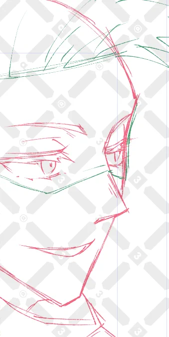 スクショってなんかデッカくなる…見えるだけ?  最近下書きはだいたい2色でかいてるマン