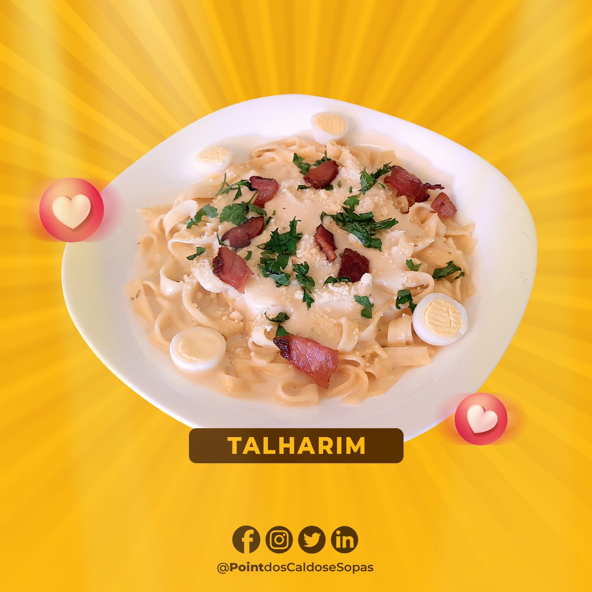 PCaldos's tweet photo. Hoje é um ótimo dia para experimentar o nosso Talharim 🍴😋❤

#pointdoscaldosesopas #patydoalferes #restaurantes #instafood #comida #gastronomia https://t.co/I2bMv1yhbL