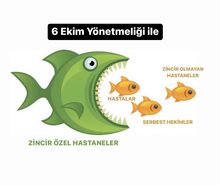 6 ekim yönetmeliği; hekimleri, hastaları ve küçük hastaneleri ZİNCİR HASTANELERE  yem etti.
#HekimlerNeredeAmeliyatYapacak 
#SerbestHekimlikHakkıEngellenemez
<a href="/drfahrettinkoca/">Dr. Fahrettin Koca</a> 
<a href="/saglikbakanligi/">T.C. Sağlık Bakanlığı</a> 
<a href="/SbhttnAydin/">Sabahattin Aydın</a>
