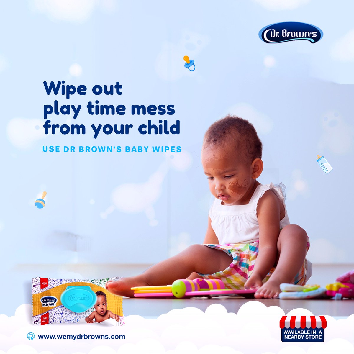 drbrownscares's tweet image. Wipes out play time mess from your child with the Dr browns baby wipes.

Our wipes are hypoallergenic with aloe Vera, ideal for babies and adult. 
Remember that the scratch and win promo is still on.
#wipeitclean #drbrownsbaby #babywipes